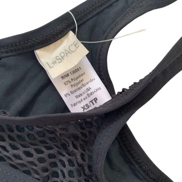 L Space Bikini Benji Mesh Swim Bikini Top Black Size XS NWT - Picture 10 of 12